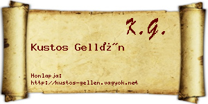 Kustos Gellén névjegykártya